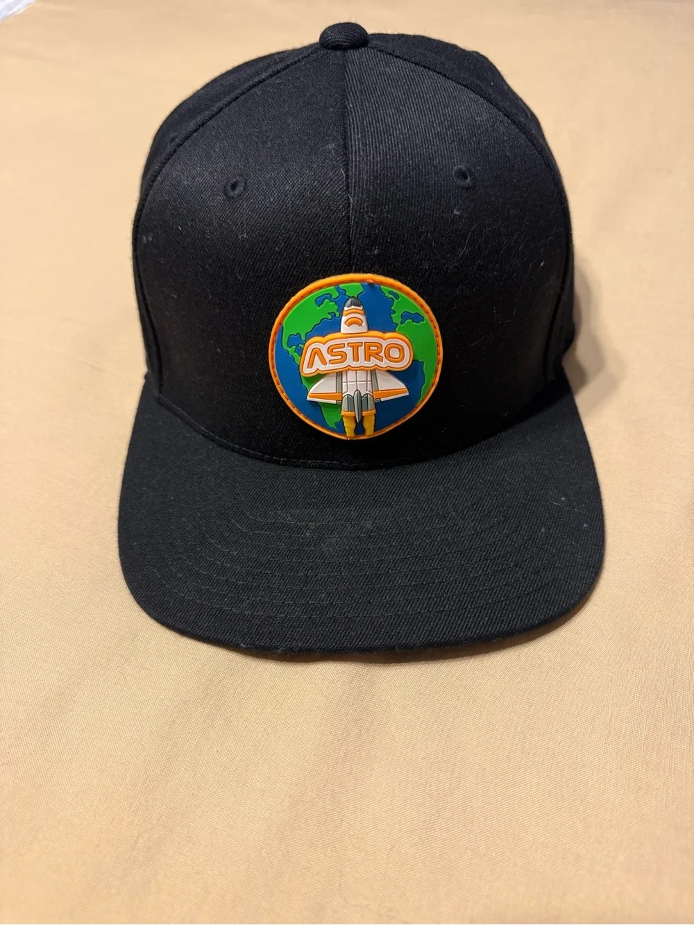 Astro Dobbs Black Snapback Hat with Rocket Patch. Josh Dobbs UT.